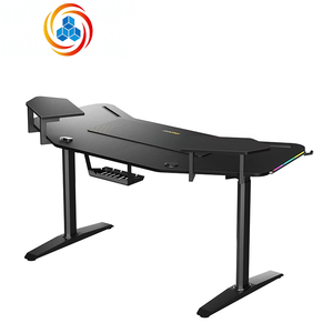 Dual Motor Adjustable Height Computer <b>Desk</b> with Wooden Laptop Lift <b>for</b> <b>Gaming</b> Monitor Modern Design Multi-functional MDF Surface - Product Image 4