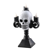 Lanterne de rue LED en forme de crâne pour Halloween, lumière sans flamme à piles pour bar, maison hantée, décoration de fête, accessoire d'ambiance