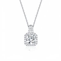 Collier pendentif en diamant cultivé en laboratoire, chaîne en argent sterling S925, diamant rond 2 carats Dvvs1, bijoux pour femmes