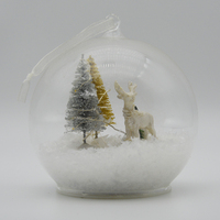 MRS Custom Glass Weihnachts kuppel Runde Kugeln Mit Led Light Glass Mini Tischplatte Weihnachten Künstliche Hirsch Dekoration