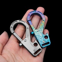 Pièces CNC OEM en alliage de titane, porte-clés coloré anodisé, mousqueton en titane, porte-clés EDC