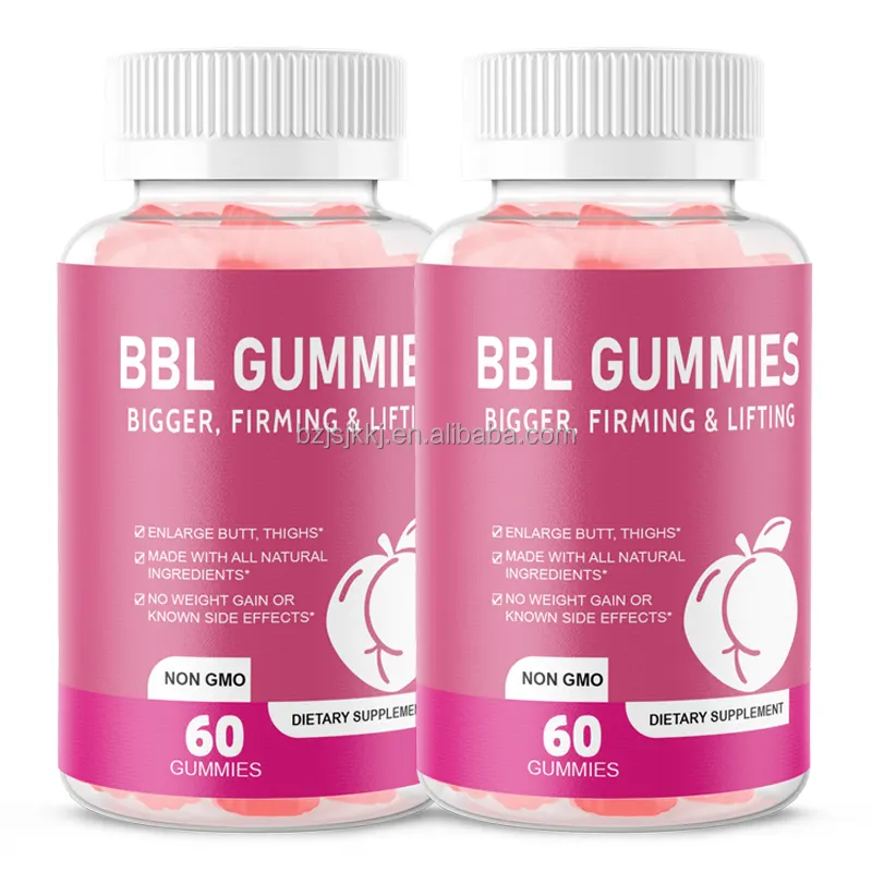 Amélioration de la santé des fesses OEM Ours gommeux Vitamines Ginseng Comprimés Booty BBL Gummies Supplément pour augmenter les fesses pour les femmes 60 Gummies