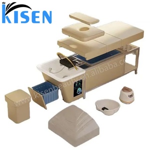 Kisen New Style Hair Salon Dedicated Shampoo <b>Bed</b> Without Pipes Hair Salon Reclining Punch <b>Bed</b> with 90L Water tank and Heater - Product Image 2