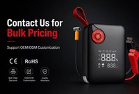 Démarreur de voiture portable 4 en 1 avec compresseur d'air, batterie de secours pour véhicule