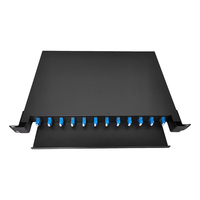 Boîtier de terminaison à fibre optique coulissant haute densité 1U 19 pouces pour montage en rack, 24 cœurs LC/UPC avec plateau de raccordement pour FTTH ODF