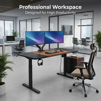 Bureaux électriques modernes QMC en métal à plateau séparé avec design extensible, bureaux d'ordinateur et de bureau personnalisables