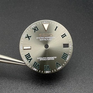 Piezas de Reloj, Esfera Gris de 28.5mm, Índices Romanos, Accesorios Modificados, Compatible con Movimiento Japonés NH35/36 - Product Image 3