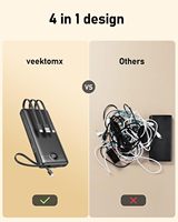 Batería Externa Portátil de 20000 mAh PD22.5W con Pantalla LED, Carga Rápida, Cable Integrado y Calentador de Manos