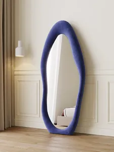 Krim Dekorasi lantai berdiri, hiasan dinding cermin Feame tubuh tidak teratur warna mewah