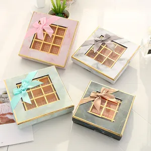 Factory price free sample small chocolate candy box sweet biscuit box cake packaging gift box with 25 grids