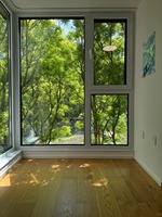 Fenêtre coulissante moderne en alliage d'aluminium de qualité supérieure, à ouverture horizontale, finition anodisée, effet grain de bois, pour appartement et chambre à coucher