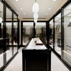 Armoire et dressing de style moderne européen avec éclairage LED pour vêtements et chaussures - Product Image 4