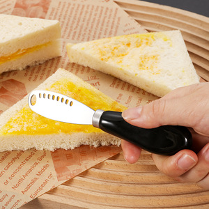 Ceramic Handle Butter Knife 430 Stainless Steel With Holes Household Cheese Knife <b>Jam</b> Spreader Cream Cheese Knife - Product Image 2