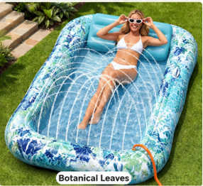 Piscine gonflable pour fêtes aquatiques d'été avec base à coussin d'air rafraîchissant et porte-gobelets - Product Image 6