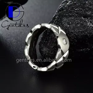 Gentdes Fashion Jewelry Custom Tungsten Ring Groove Inlaid Zircon Design Brushed Mens Rings