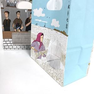 Recyclable Spout Top Handle Brown Kraft Food Packaging Paper <b>Bags</b> with Window for Pizza Sushi Noodle & Salad - Product Image 3