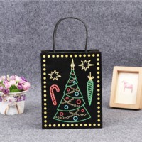 Sac en papier kraft fluorescent écologique réutilisable, lumineux pour Noël, idéal pour cadeaux/emballages/achats – Vente directe usine