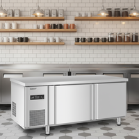 Réfrigérateur commercial XUECUN PLD-12N2(HB) à 2 portes, en acier inoxydable, pour comptoir de cuisine, congélateur pour restaurant