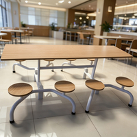 Table à manger pliante moderne en métal pour l'extérieur, avec chaises, pour l'école et l'hôpital