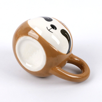 Tasses à café en céramique sur mesure, tasses en porcelaine pour animaux, tasse de paresseux en céramique 3D avec sourire