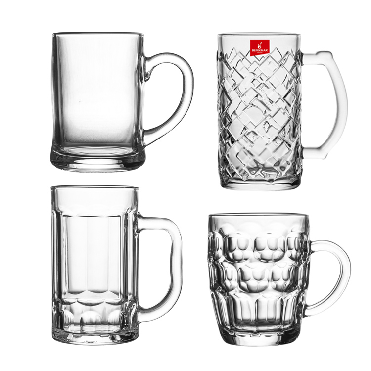 Classic Meerdere Type 300Ml-600Ml Bierglas Mokken Met Handvat Bierpullen En Frisdranken Glas Cup met Aangepaste Decal Ontwerp