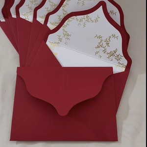 Enveloppe personnalisée avec estampage à chaud doré, carte de vœux pour mariage ou événement, impression offset, logo personnalisé, carton personnalisé - Product Image 3