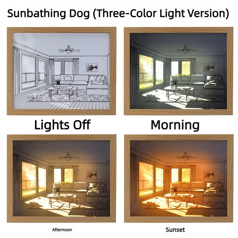 Couleur bois + « Chien qui prend un bain de soleil »
