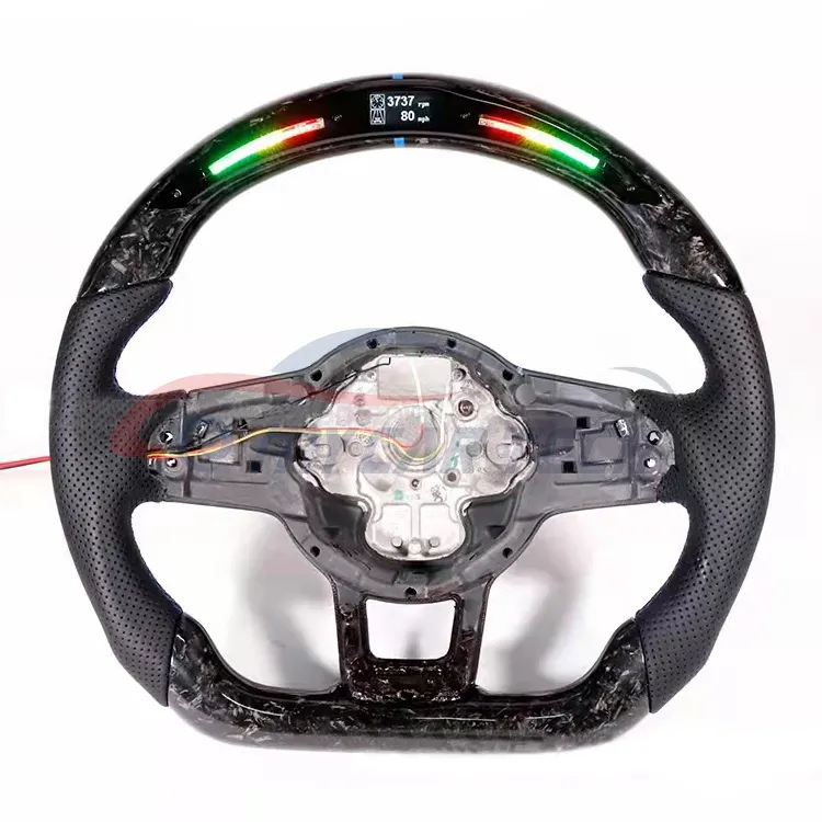 Led Smart Carbon Fiber Steering Wheel Compatible With V-W GTI Steering Wheel  V-olkswagen