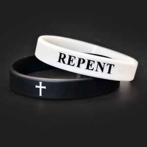 Pulsera de Silicona con Logotipo Personalizado de Fábrica, Brazalete de Goma Religioso con Cruz, Regalo Promocional para Eventos de Iglesia, Fe Cristiana - Product Image 3