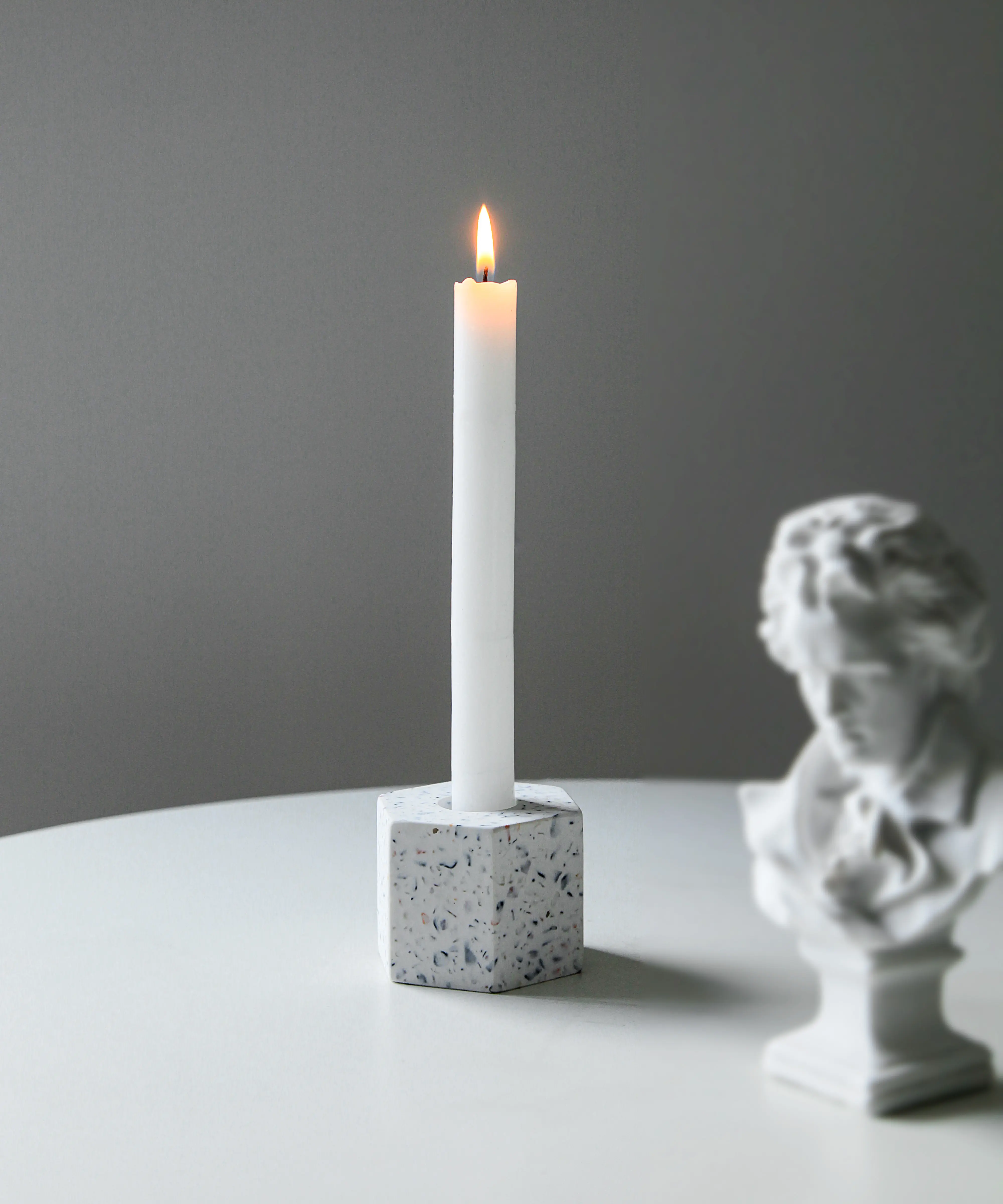 Eson Terrazzo candelabro in pietra naturale personalizzato portacandele barattolo per la casa fragranza Yoga meditazione rilassante