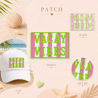 Patchs brodés personnalisés avec phrases, appliques textiles personnalisées pour l'été et la plage, badges thermocollants ou à coudre pour vêtements et sacs