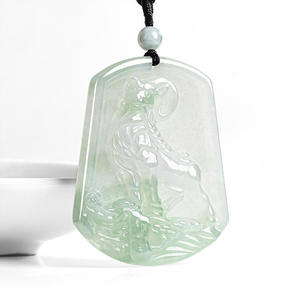 Pendentif en jadéite naturelle du Myanmar, style chinois, unisexe, cadeau avec certificat d'évaluation DW80 - Product Image 2