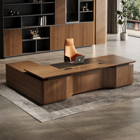 Bureau de direction modulaire en L de luxe, moderne, extensible, avec panneaux en bois massif, pour usage commercial, domestique et de bureau
