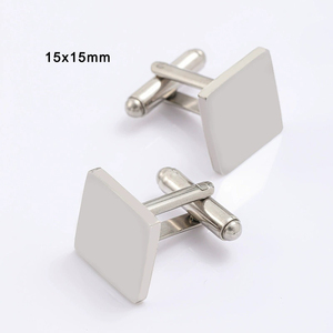 Mancuernillas de Acero Inoxidable Pulido Grabables en Blanco, Mancuernillas Lisas para Camisa Francesa con Logotipo Láser Personalizado, para Hombres de Negocios, 2 Piezas/Set - Product Image 5