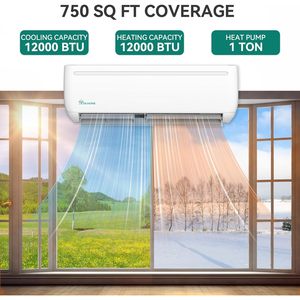 Climatiseur mini-split YITAHOME 12000 BTU, pompe à chaleur, 20 SEER2, 115V, Inverter, sans conduit, refroidit jusqu'à 750 pieds carrés - Product Image 3