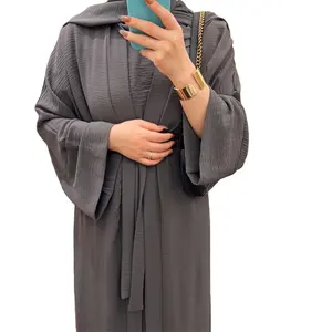 2023厂家直销库存土耳其迪拜纯色两件套套装优雅保守的abayas + burqa
