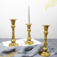 Porte-bougie vintage en métal doré, ensemble de candélabres en fer vieilli rétro pour centre de table de mariage, décoration romantique pour événements à domicile