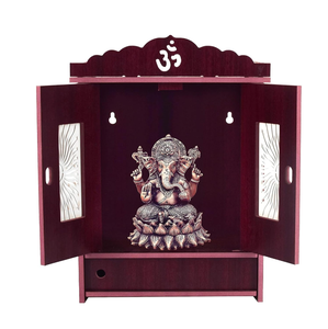 Indian Hindu Temple God Stand Temple Wall Mounted Wooden Puja <strong>Mandir</strong> for Home - Product Image 2