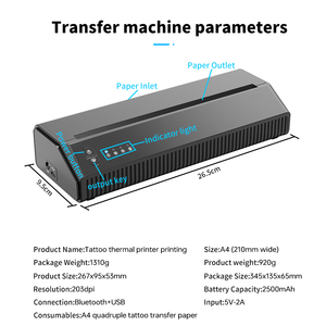Impresora de Plantillas para Tatuajes Bluetooth P8008, Impresión Térmica Rápida, Máquina Copiadora Portátil, Impresora Inteligente de Estudio - Product Image 4