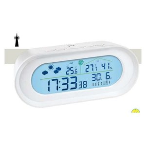 JUSTAMINUTE <b>Radio</b>-<b>Controlled</b> <b>Alarm</b> <b>Clock</b> White JD9530B - Product Image 1