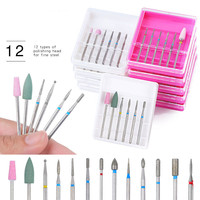 6 pièces/ensemble forets à ongles ensemble manucure professionnelle foret en carbure de céramique pour le ponçage du polissage des ongles