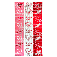 Rideau de porte en feuille métallique carrée pour la Saint-Valentin, imprimé cœurs, guirlande de paillettes, décoration de toile de fond pour fête