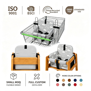 Funda Ajustable con Velcro para Asiento de Carrito de Compras para Bebés, Cojín Portátil <span class=keywords><strong>Universal</strong></span> para Carrito de Supermercado y <span class=keywords><strong>Silla</strong></span> Alta - Product Image 1