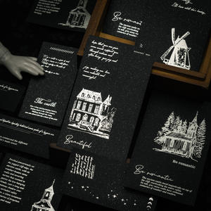 20 feuilles par paquet de papier design Poésie cachée dans <span class=keywords><strong>la</strong></span> <span class=keywords><strong>nuit</strong></span> Série Papier design vintage estampillé feuille sombre - Product Image 3