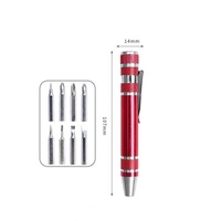 Jeu de tournevis miniatures portables 8-en-1 en acier CR-V avec embouts magnétiques isolés en aluminium pour la réparation d'électronique, d'ordinateurs et de téléphones