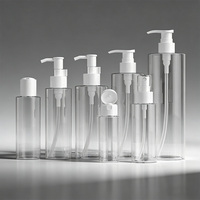 Bouteilles cylindriques en plastique PET transparentes vides pour shampooing Lotion soins de la peau emballage cosmétique personnalisé en gros