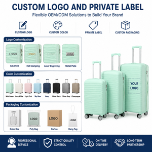 <span class=keywords><strong>Valise</strong></span> Cabine Rigide PP Vert Menthe ISO 9001 avec Serrure à Combinaison, Ensemble de Voyage 18 20 24 Pouces, Coque Nervurée, Commande en Gros - Product Image 4