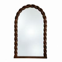 Miroir sur pied vintage pleine longueur avec cadre en acier torsadé et verre trempé pour chambre à coucher - Design arqué