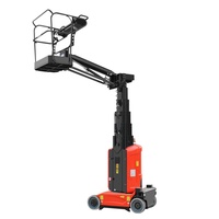 Plateforme élévatrice verticale portative 6m 8m 10m, autopropulsée, électrique, pour une personne, avec mât en aluminium léger