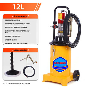 Lubricador Automático <span class=keywords><strong>de</strong></span> Grasa <span class=keywords><strong>de</strong></span> 12L (3 Galones), Bomba <span class=keywords><strong>de</strong></span> Grasa Neumática <span class=keywords><strong>de</strong></span> 13KG, Pistola <span class=keywords><strong>de</strong></span> Grasa <span class=keywords><strong>de</strong></span> Alta Presión Operada por Aire - Product Image 1